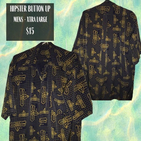 Hipster Short Sleeve Button Up - Picture 1 of 1